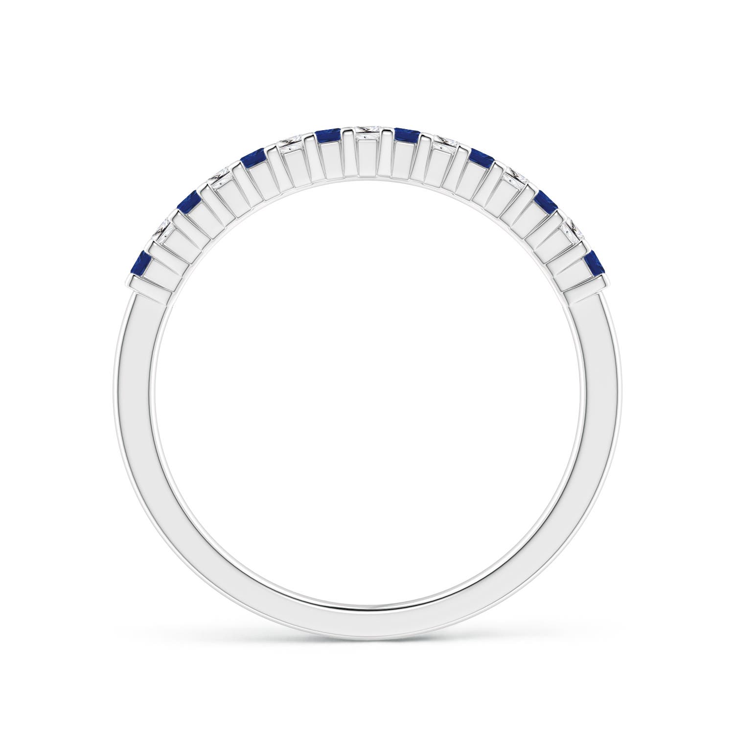 AAA - Blue Sapphire / 0.35 CT / 14 KT White Gold