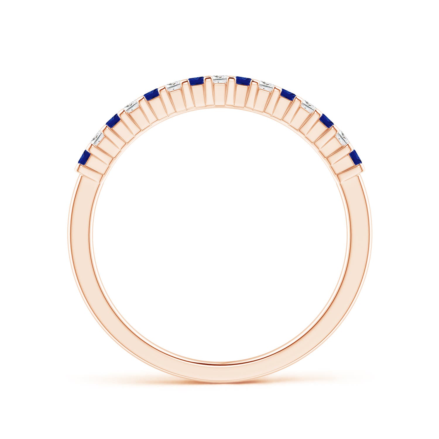 AAAA - Blue Sapphire / 0.35 CT / 14 KT Rose Gold