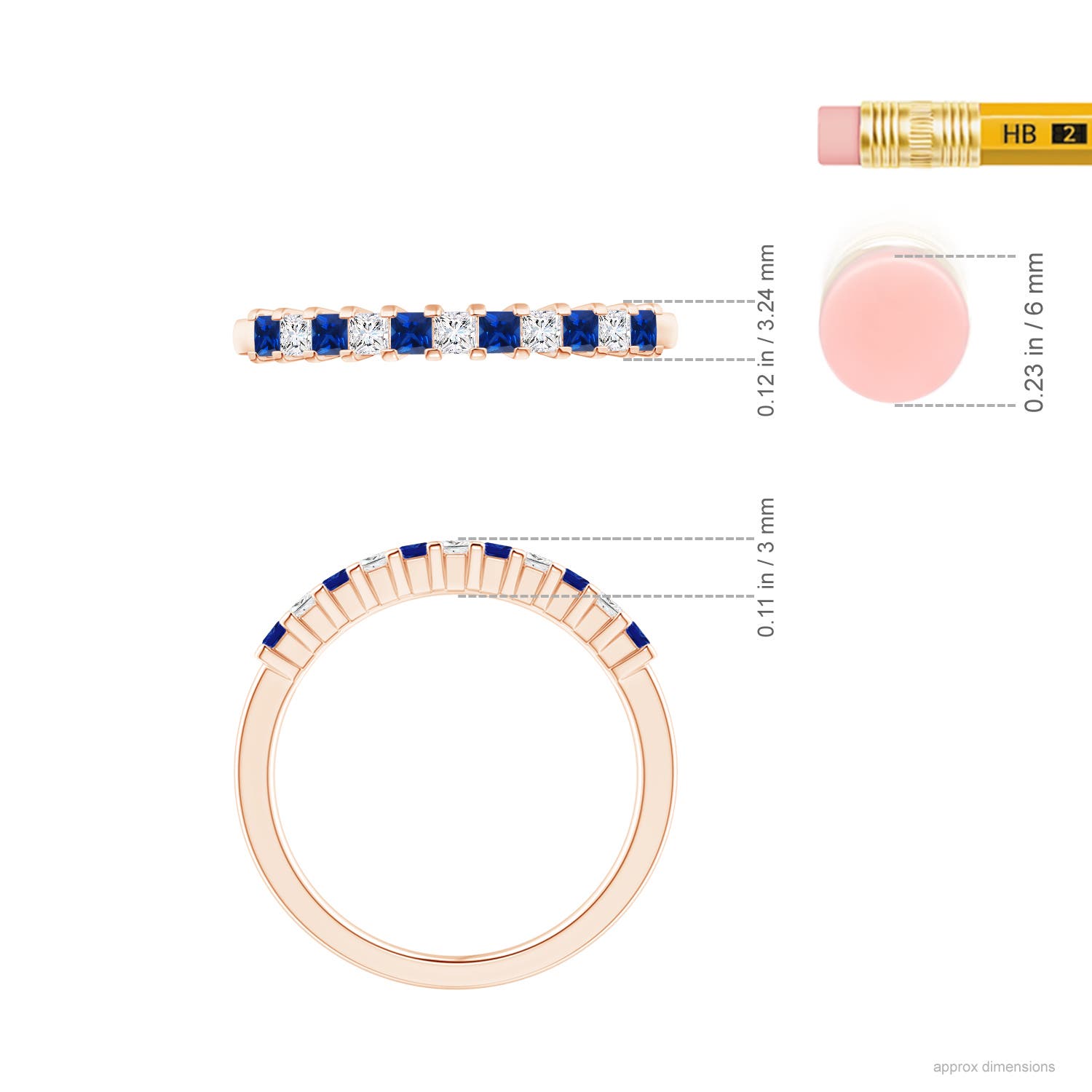 AAAA - Blue Sapphire / 0.53 CT / 14 KT Rose Gold