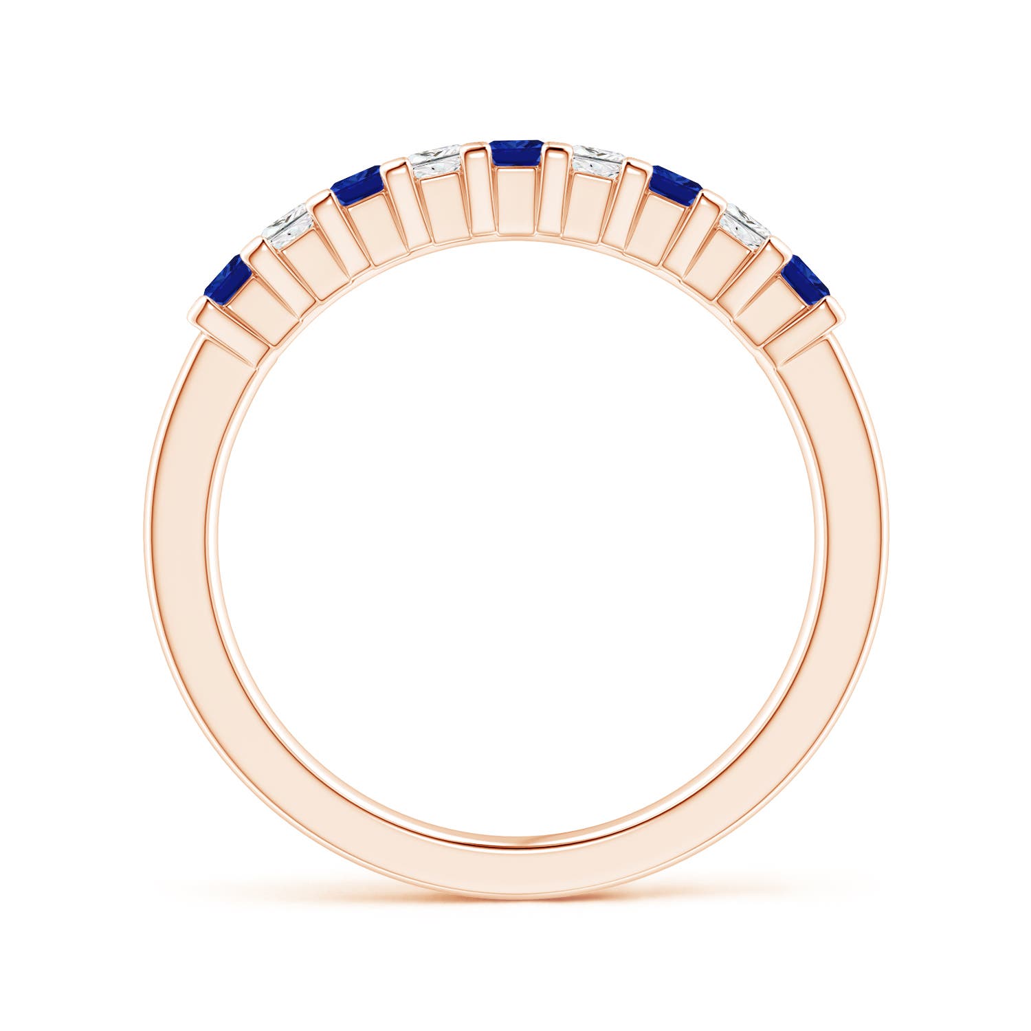 AAAA - Blue Sapphire / 0.68 CT / 14 KT Rose Gold