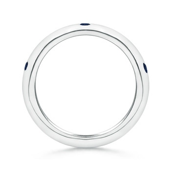 2mm AA Gypsy Set Sapphire and Diamond High Dome Wedding Band in P950 Platinum product image