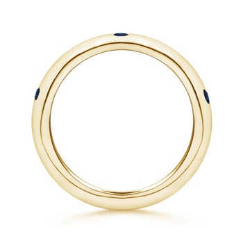 2mm AA Gypsy Set Sapphire and Diamond High Dome Wedding Band in Yellow Gold product image