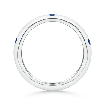 2mm AAA Gypsy Set Sapphire and Diamond High Dome Wedding Band in White Gold product image