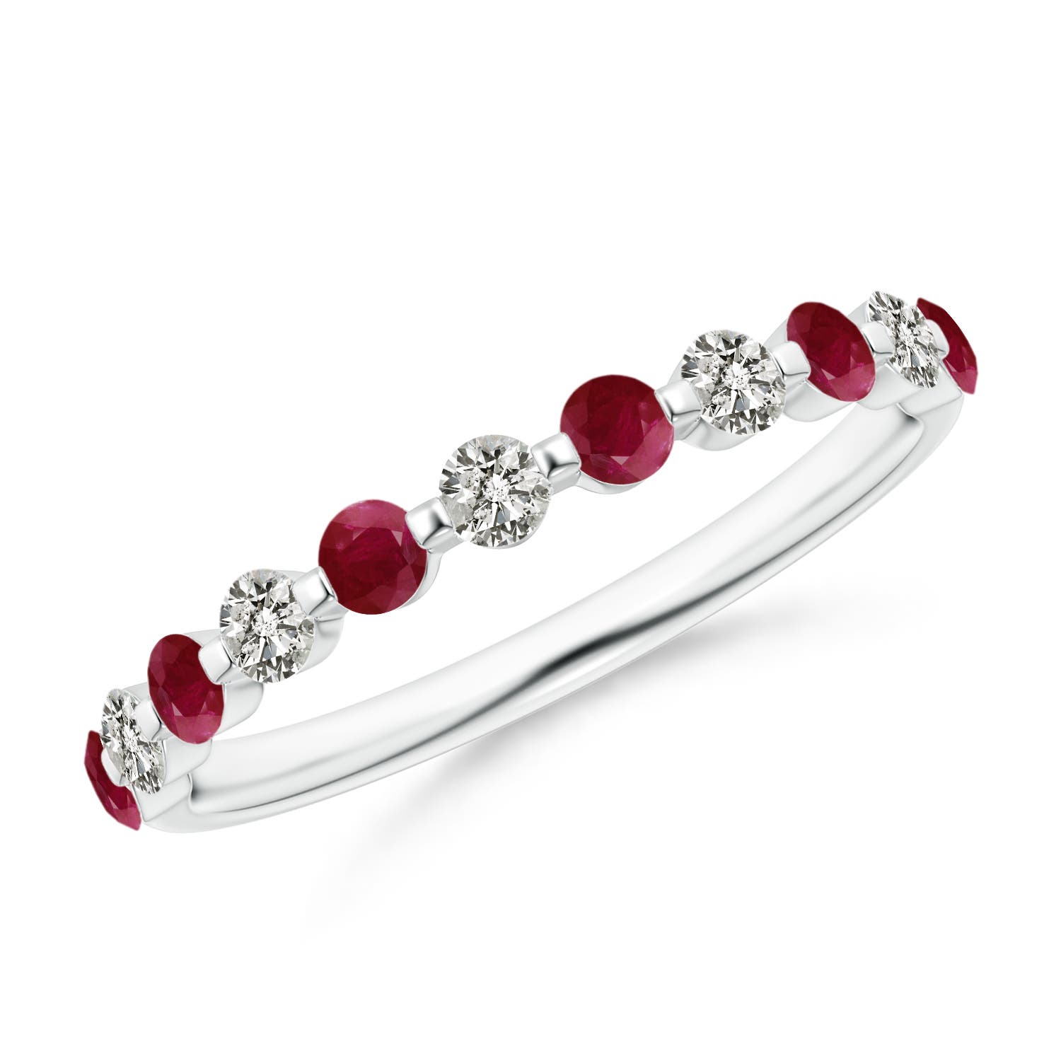 A - Ruby / 0.58 CT / 14 KT White Gold