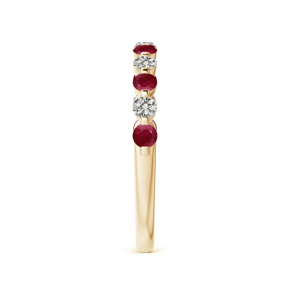 2.2mm A Floating Ruby and Diamond Semi Eternity Wedding Band for Her in Yellow Gold side-2