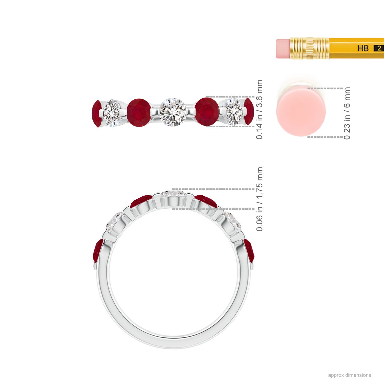 AA - Ruby / 1.53 CT / 14 KT White Gold