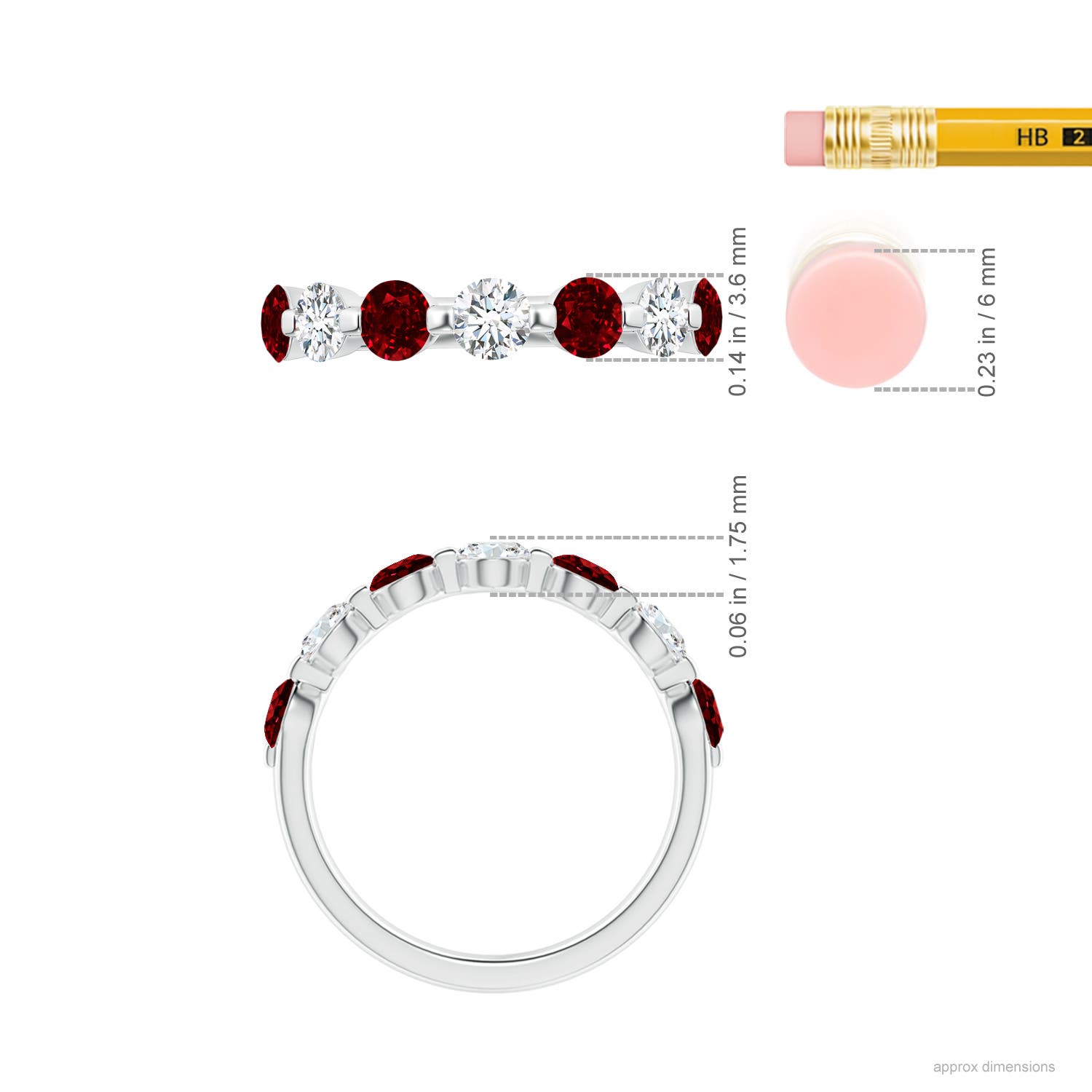 AAAA - Ruby / 1.53 CT / 14 KT White Gold