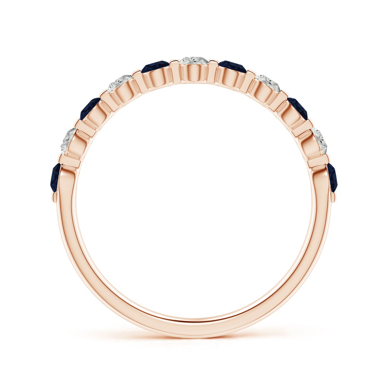 A - Blue Sapphire / 0.58 CT / 14 KT Rose Gold