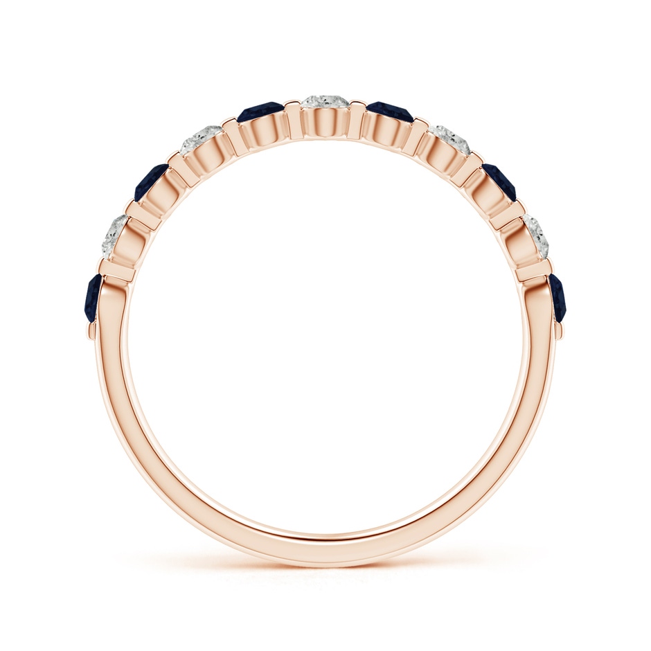 2.2mm A Floating Sapphire and Diamond Semi Eternity Wedding Band in Rose Gold side-1