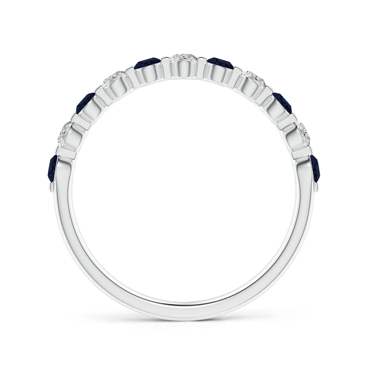 A - Blue Sapphire / 0.58 CT / 14 KT White Gold