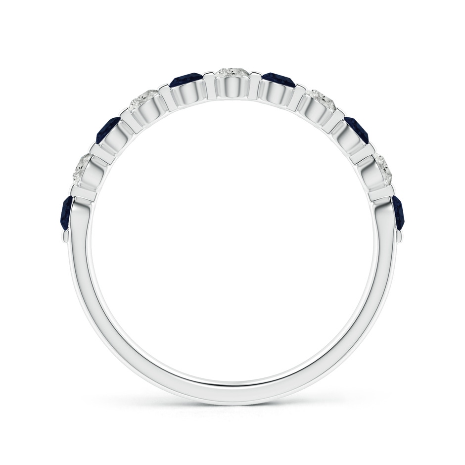 2.2mm A Floating Sapphire and Diamond Semi Eternity Wedding Band in White Gold side-1