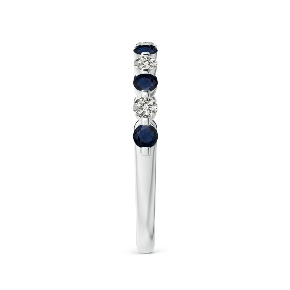 2.2mm A Floating Sapphire and Diamond Semi Eternity Wedding Band in White Gold side-2