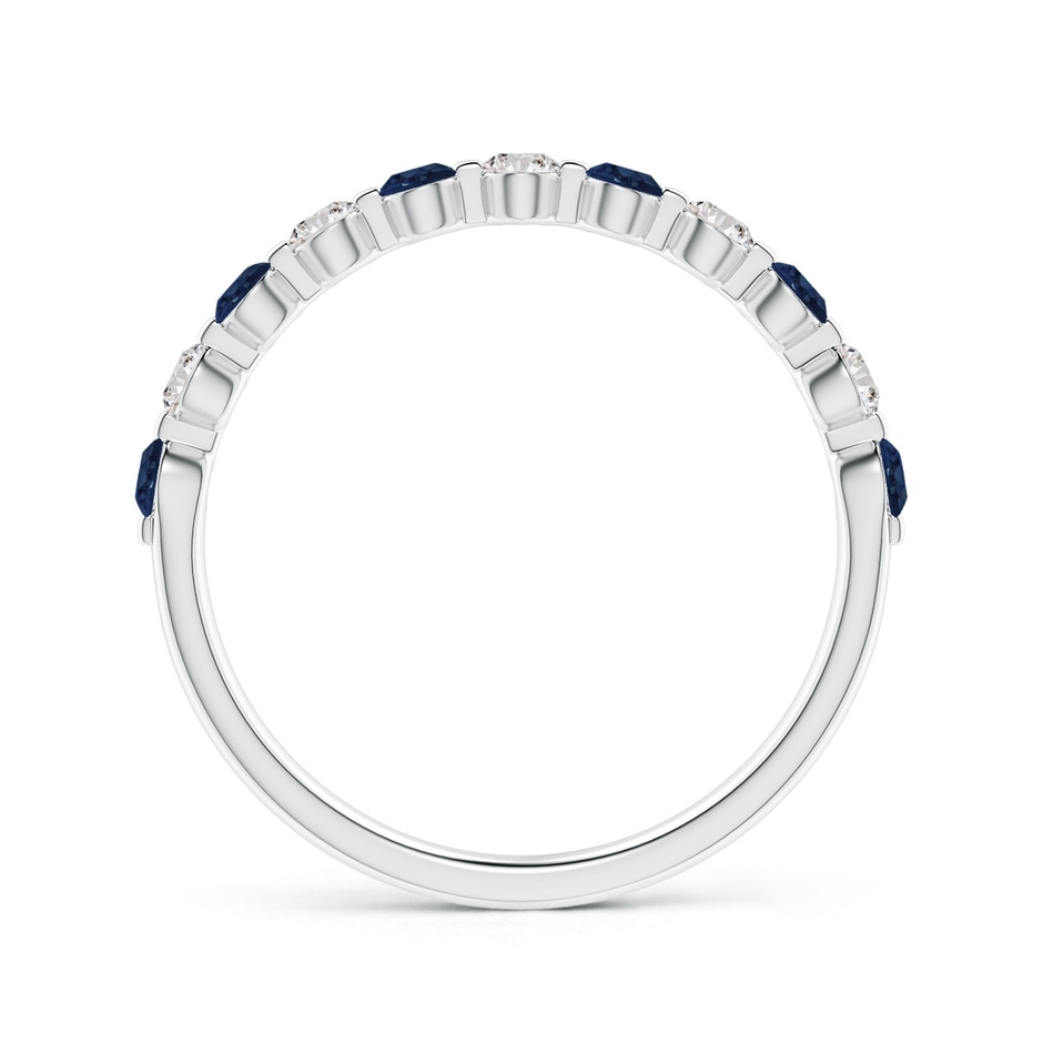 2.2mm AA Floating Sapphire and Diamond Semi Eternity Wedding Band in P950 Platinum side-1