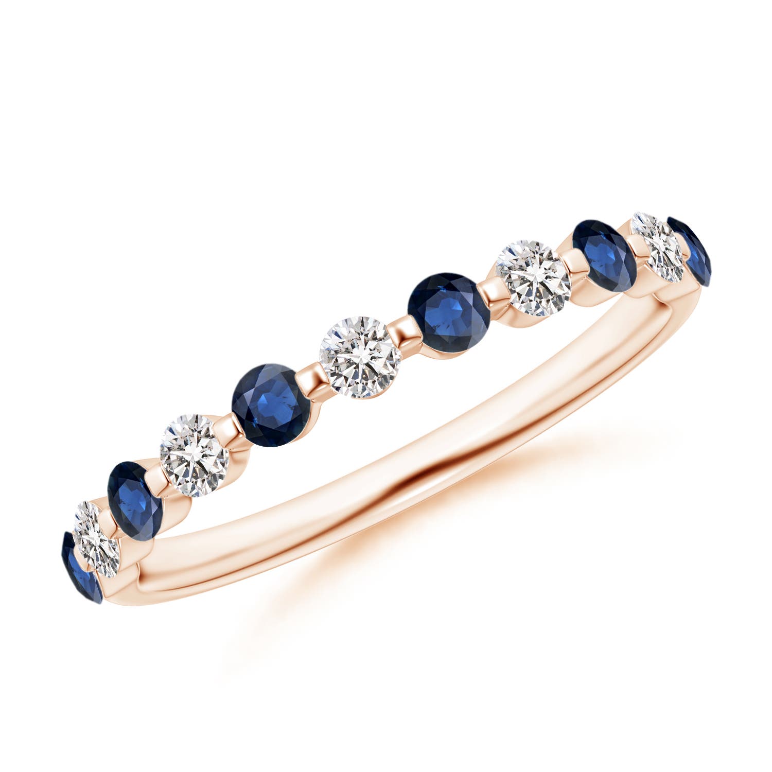 AA - Blue Sapphire / 0.58 CT / 14 KT Rose Gold