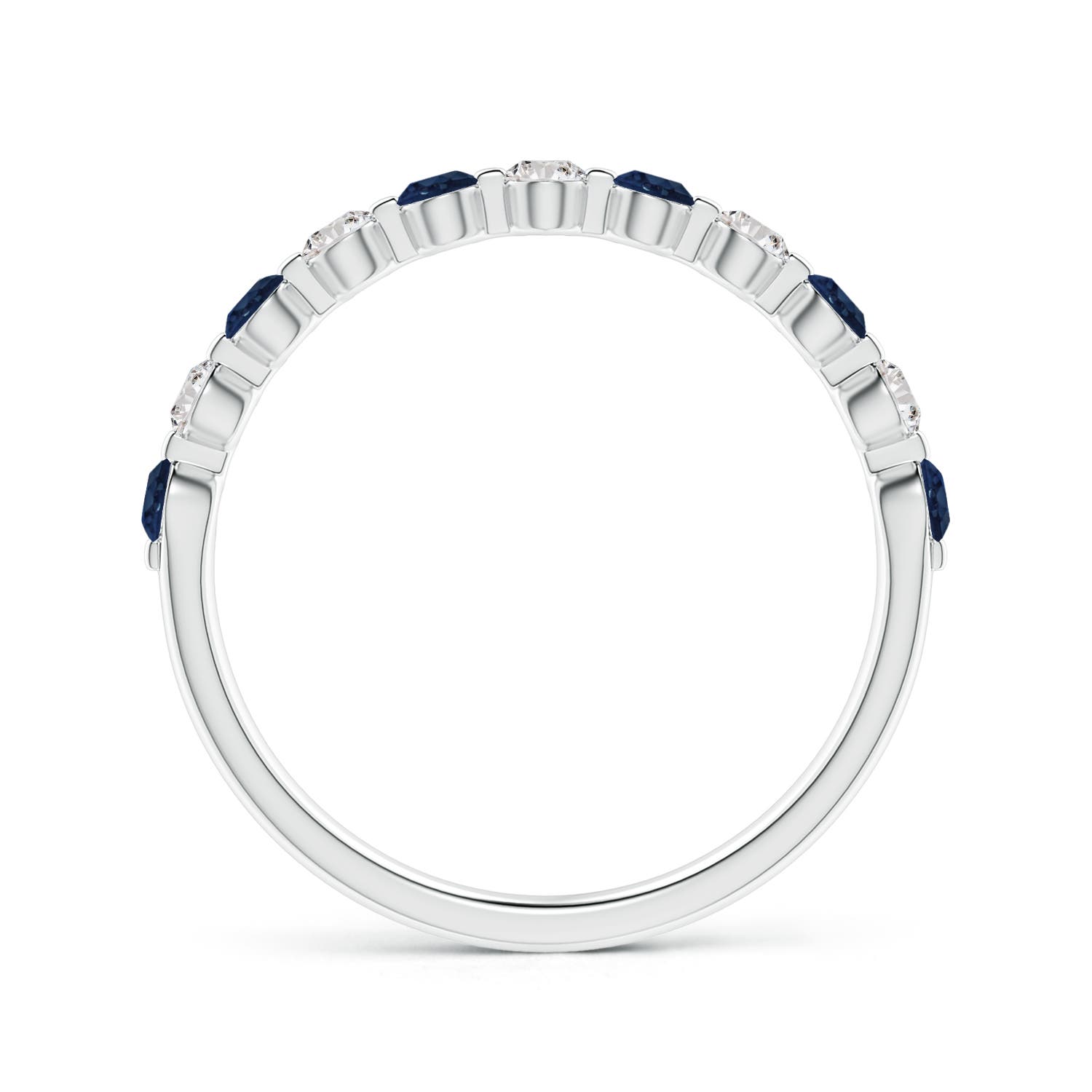 AA - Blue Sapphire / 0.58 CT / 14 KT White Gold