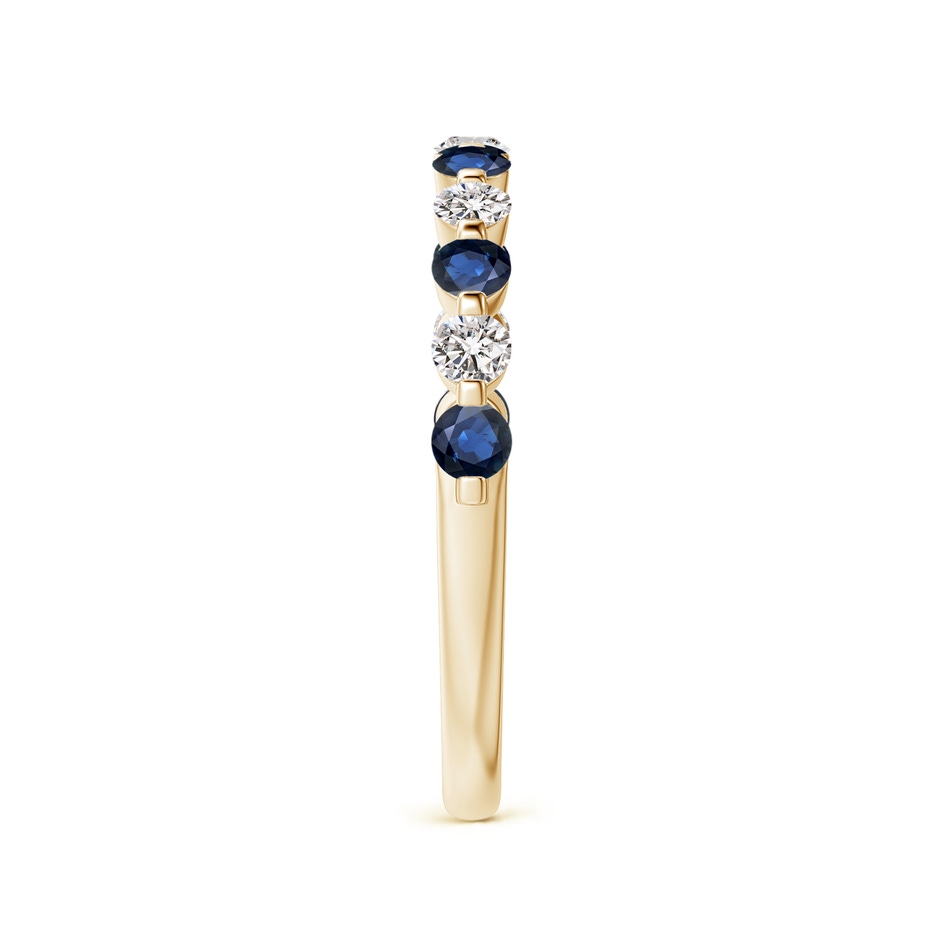 2.2mm AA Floating Sapphire and Diamond Semi Eternity Wedding Band in Yellow Gold side-2