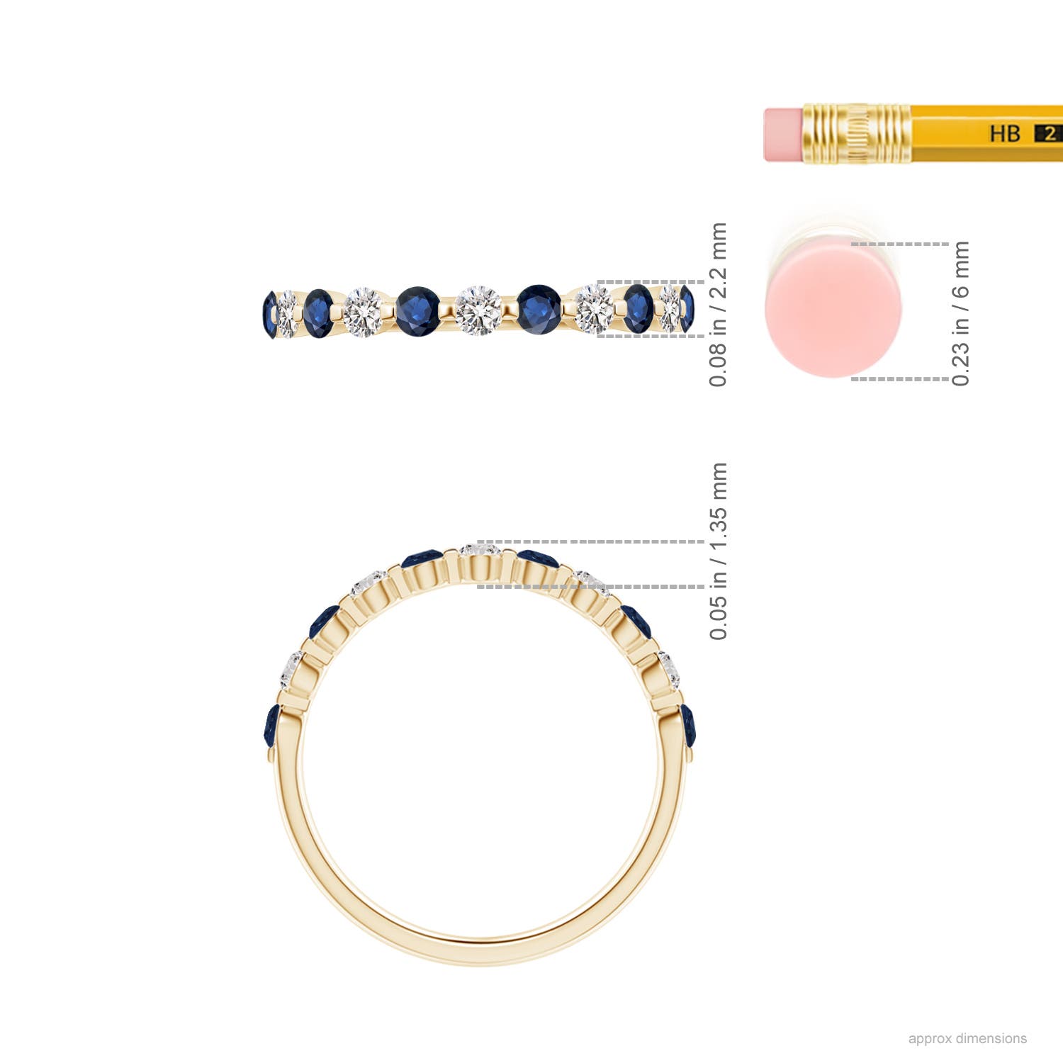 AA - Blue Sapphire / 0.58 CT / 14 KT Yellow Gold