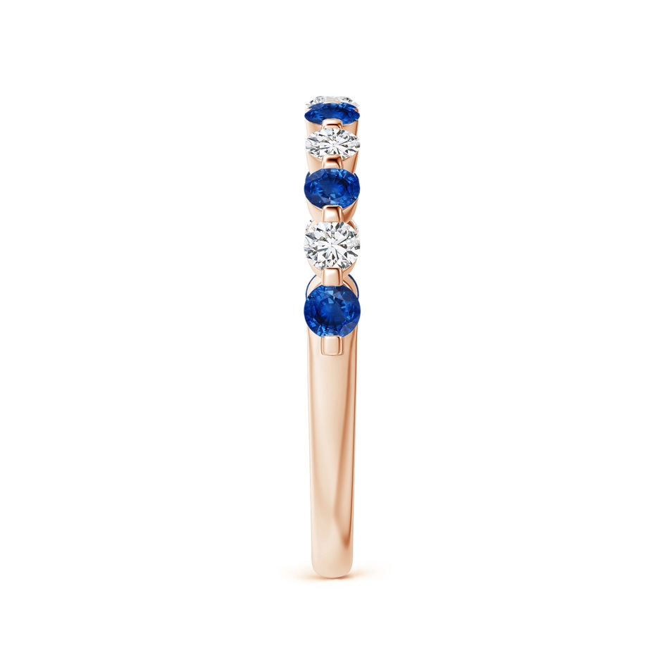 2.2mm AAA Floating Sapphire and Diamond Semi Eternity Wedding Band in Rose Gold side-2