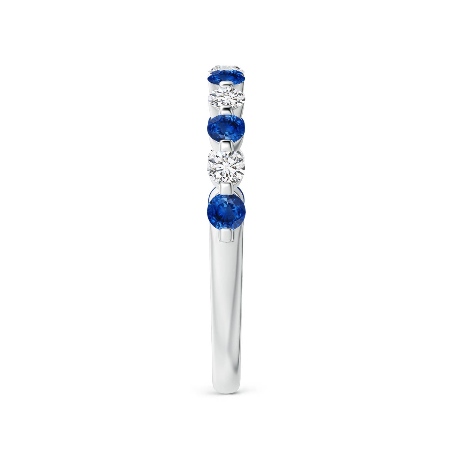 AAA - Blue Sapphire / 0.58 CT / 14 KT White Gold