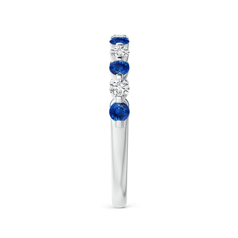Floating Sapphire and Diamond Semi Eternity Wedding Ring