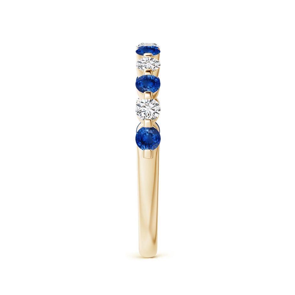 2.2mm AAA Floating Sapphire and Diamond Semi Eternity Wedding Band in Yellow Gold side-2