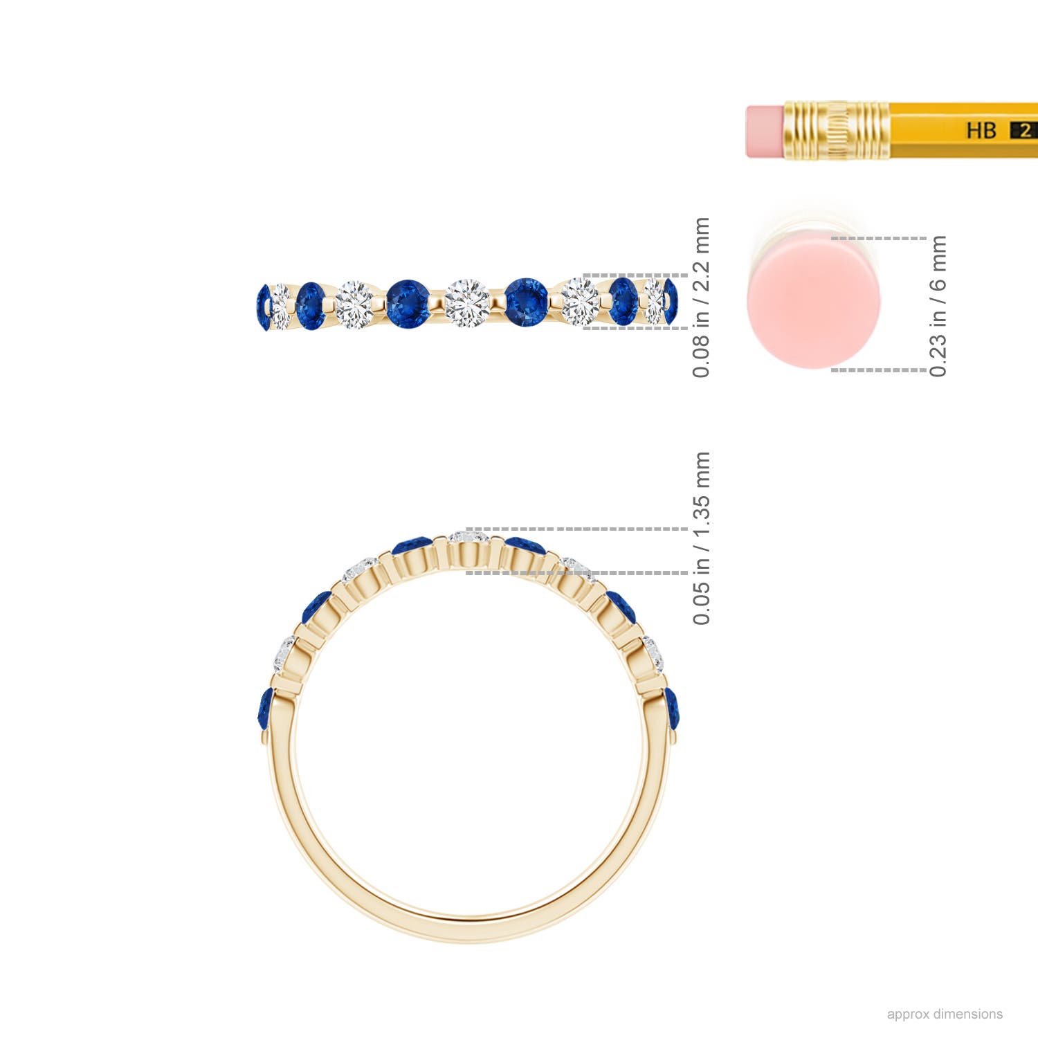 AAA - Blue Sapphire / 0.58 CT / 14 KT Yellow Gold