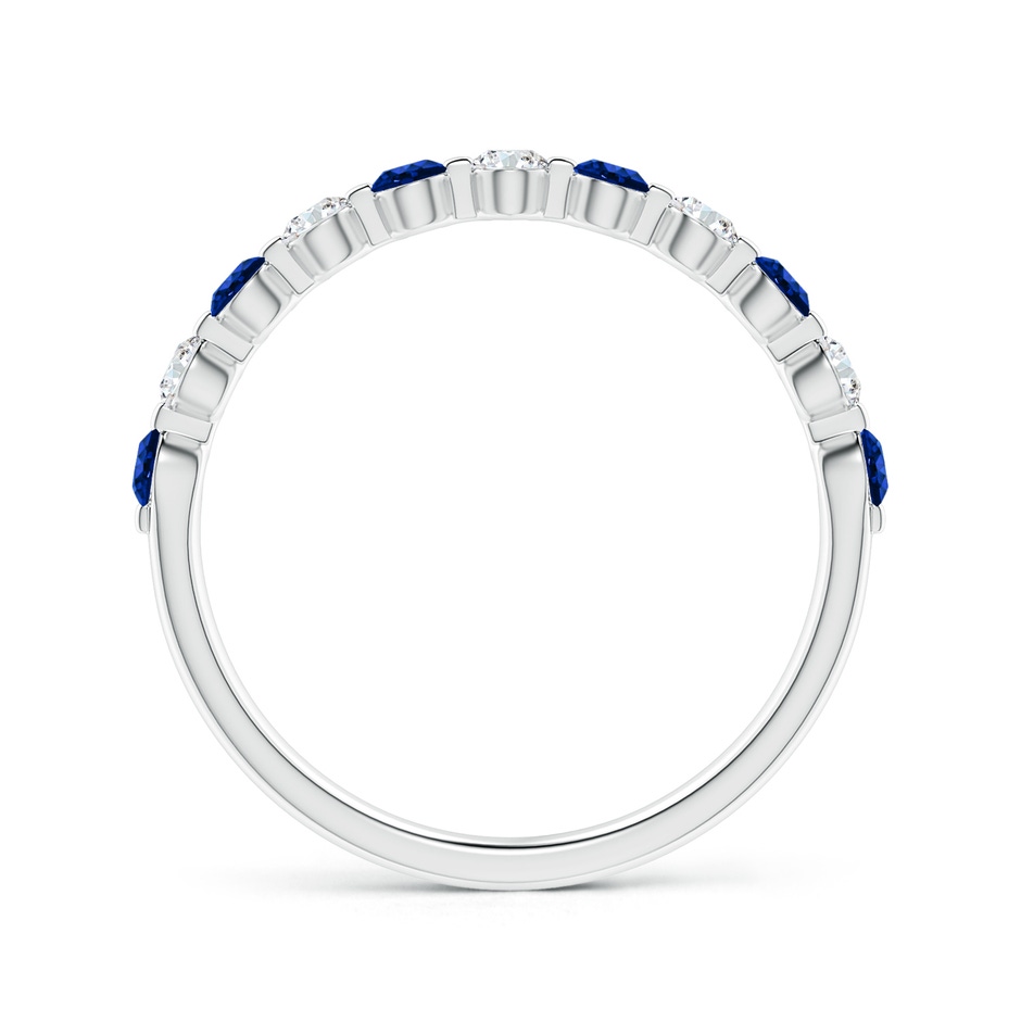 2.2mm AAAA Floating Sapphire and Diamond Semi Eternity Wedding Band in P950 Platinum side-1