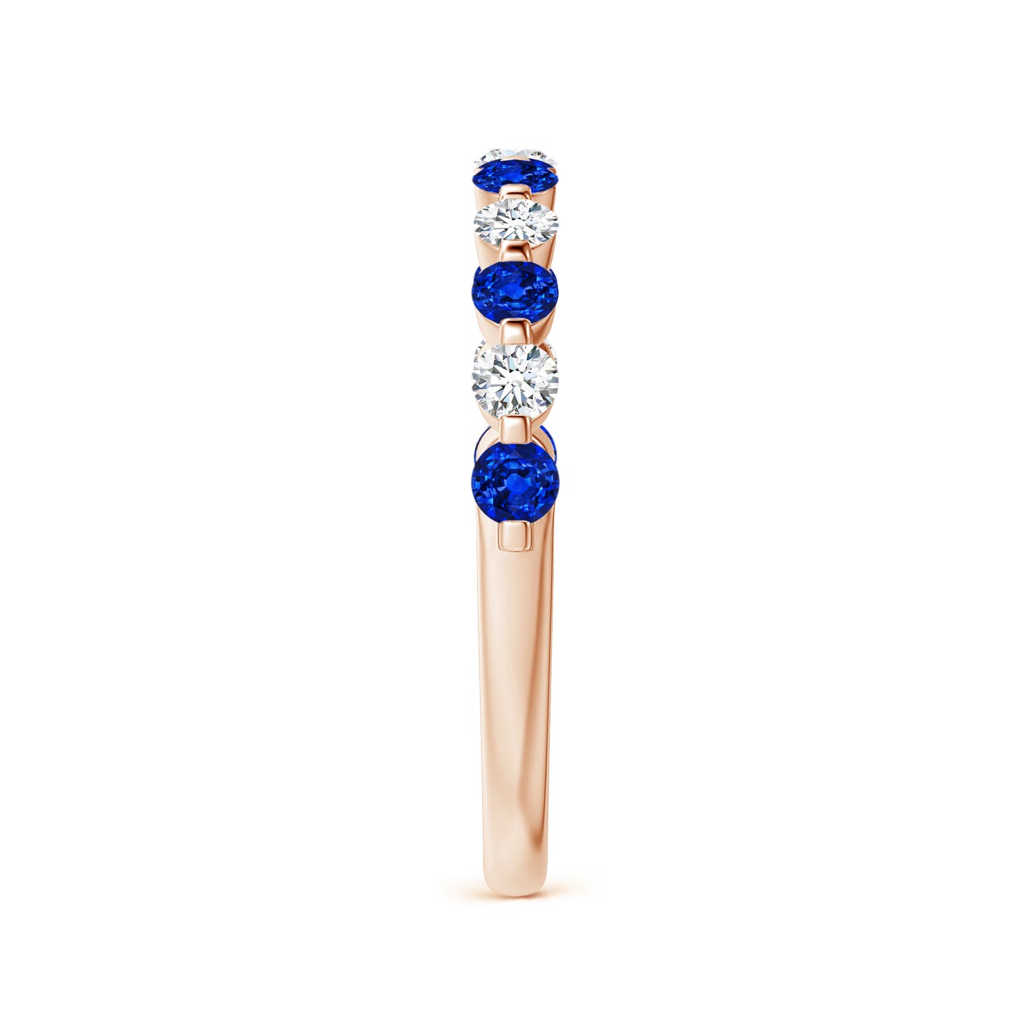 AAAA - Blue Sapphire / 0.58 CT / 14 KT Rose Gold