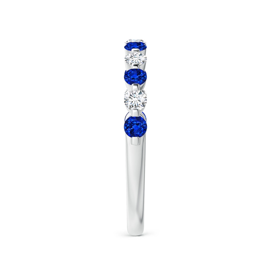 2.2mm AAAA Floating Sapphire and Diamond Semi Eternity Wedding Band in White Gold side-2
