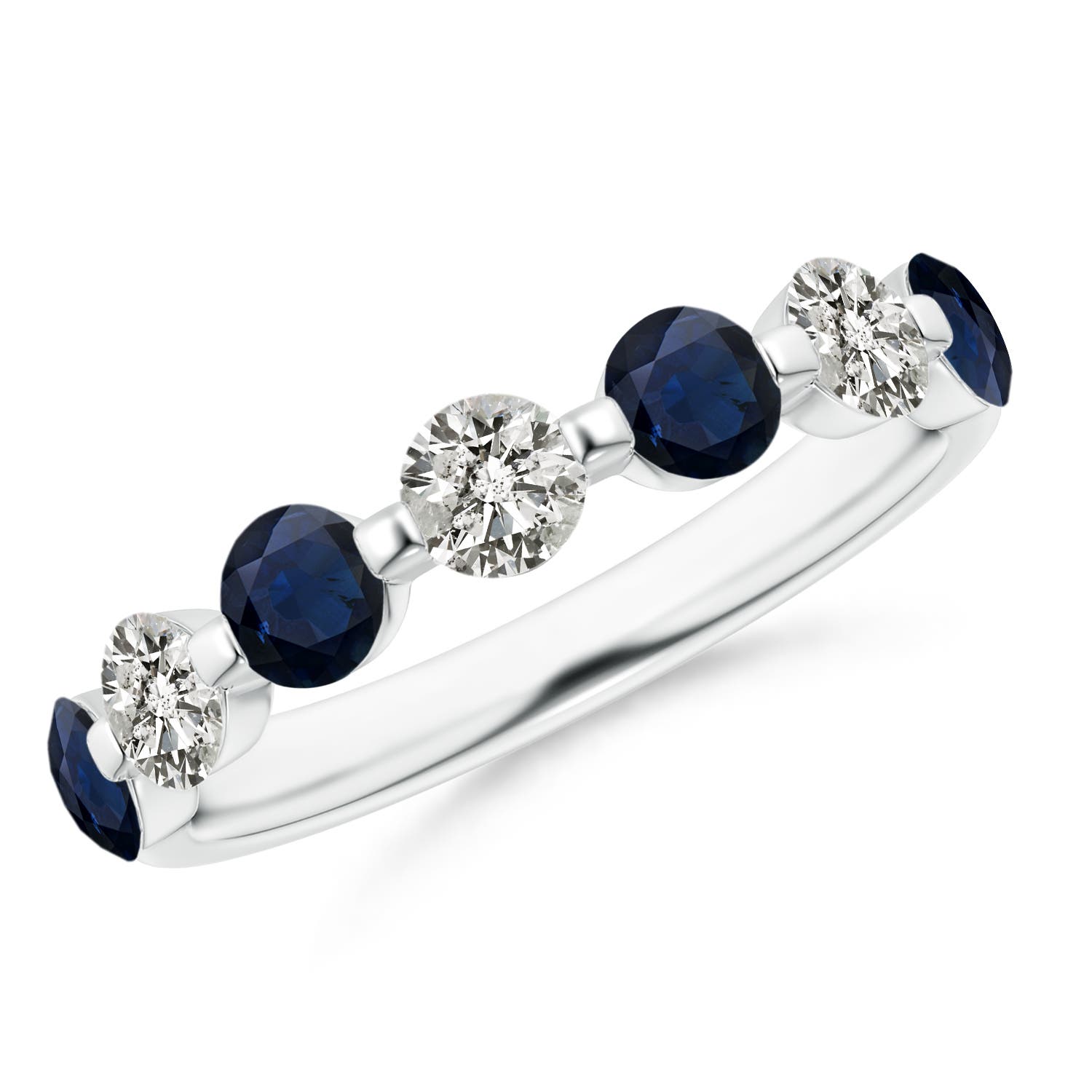 A - Blue Sapphire / 1.45 CT / 14 KT White Gold