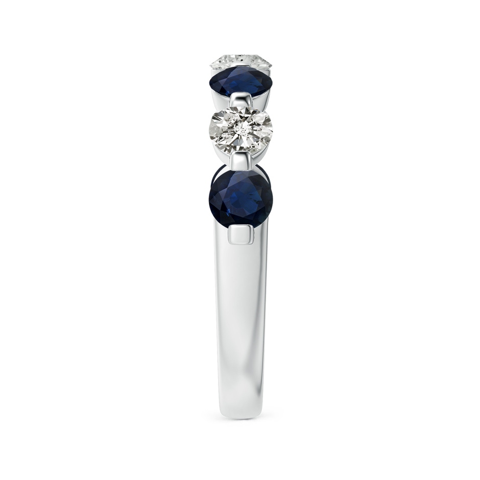 3.6mm A Floating Sapphire and Diamond Semi Eternity Wedding Band in White Gold side-2