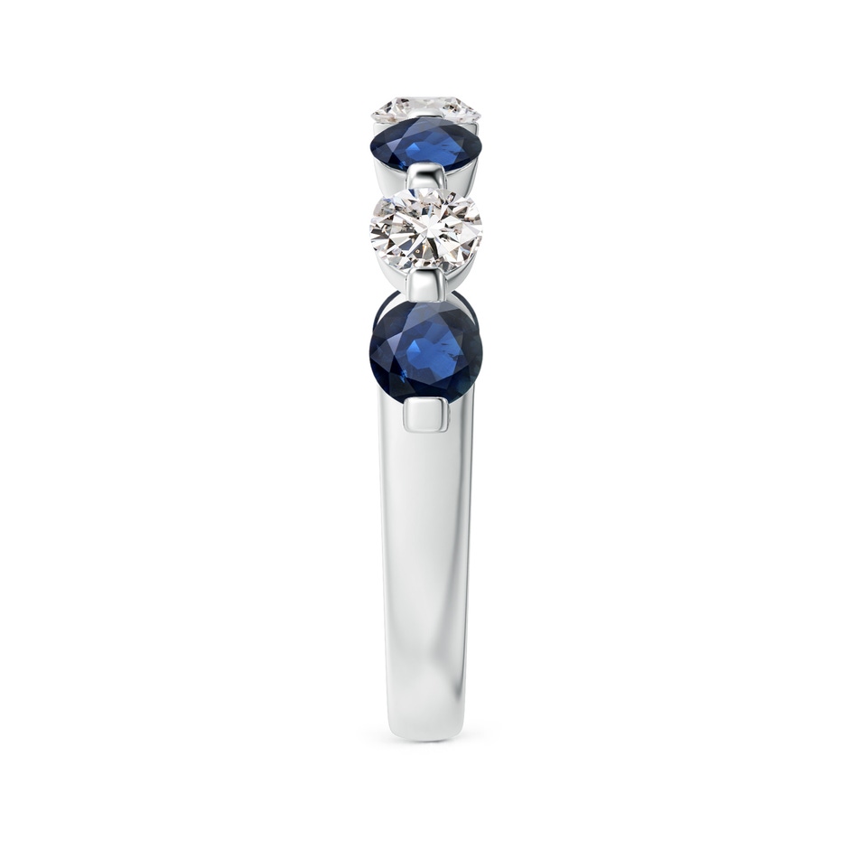 3.6mm AA Floating Sapphire and Diamond Semi Eternity Wedding Band in P950 Platinum side-2