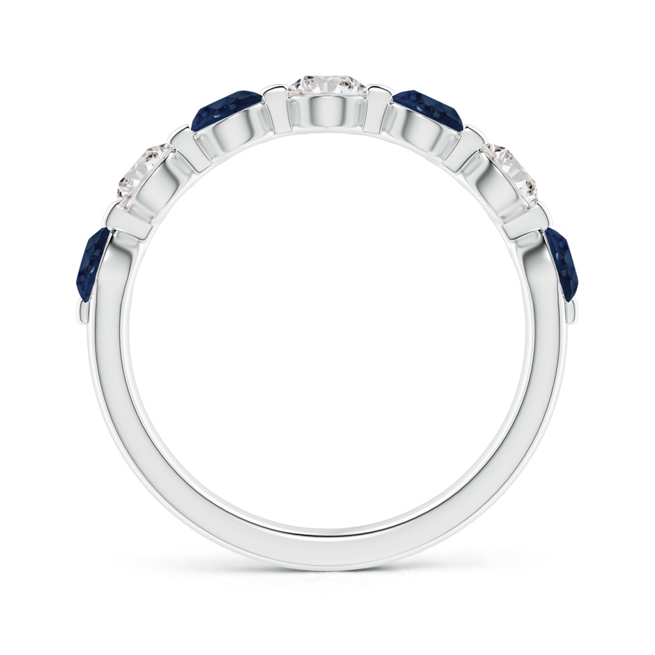 3.6mm AA Floating Sapphire and Diamond Semi Eternity Wedding Band in White Gold side-1