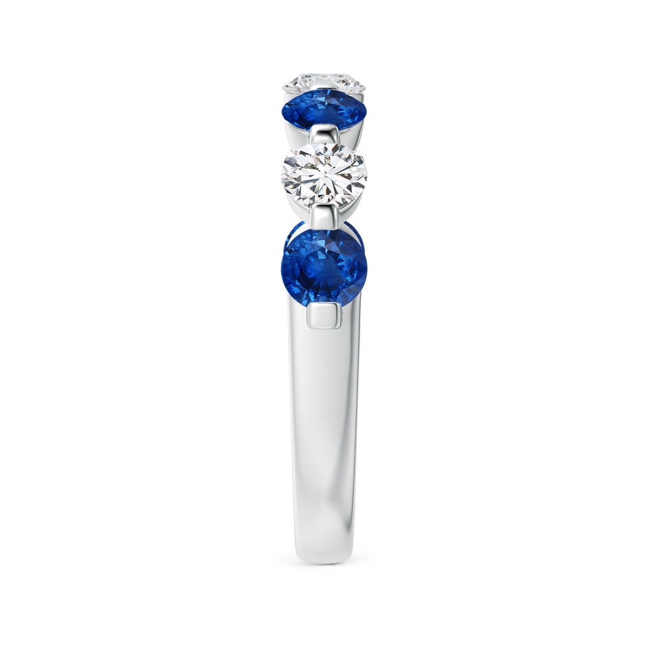 3.6mm AAA Floating Sapphire and Diamond Semi Eternity Wedding Band in P950 Platinum side-2