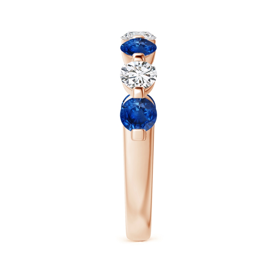 3.6mm AAA Floating Sapphire and Diamond Semi Eternity Wedding Band in Rose Gold side-2