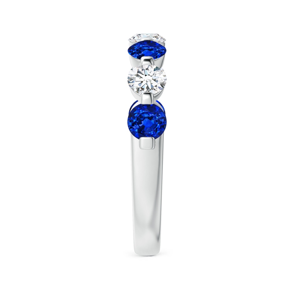 3.6mm AAAA Floating Sapphire and Diamond Semi Eternity Wedding Band in P950 Platinum side-2