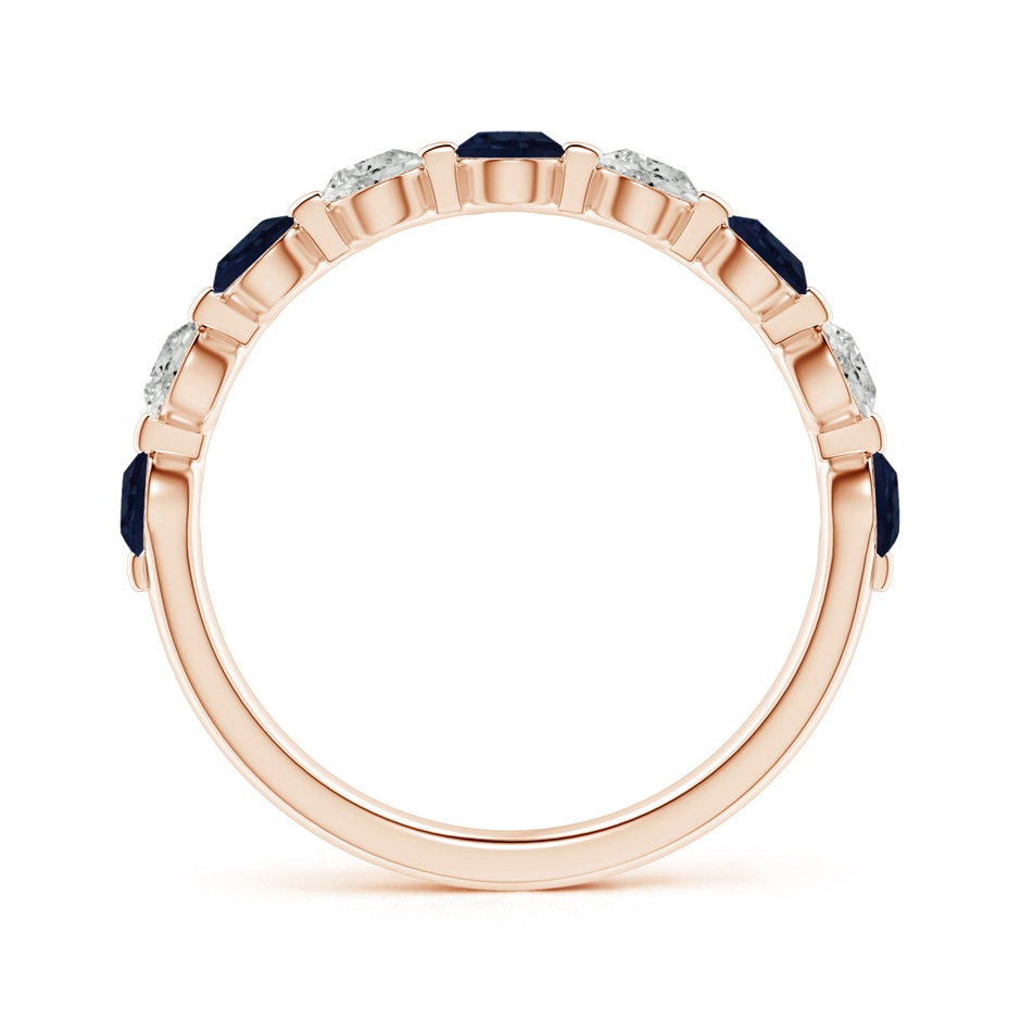 3mm A Floating Sapphire and Diamond Semi Eternity Wedding Band in Rose Gold side-1