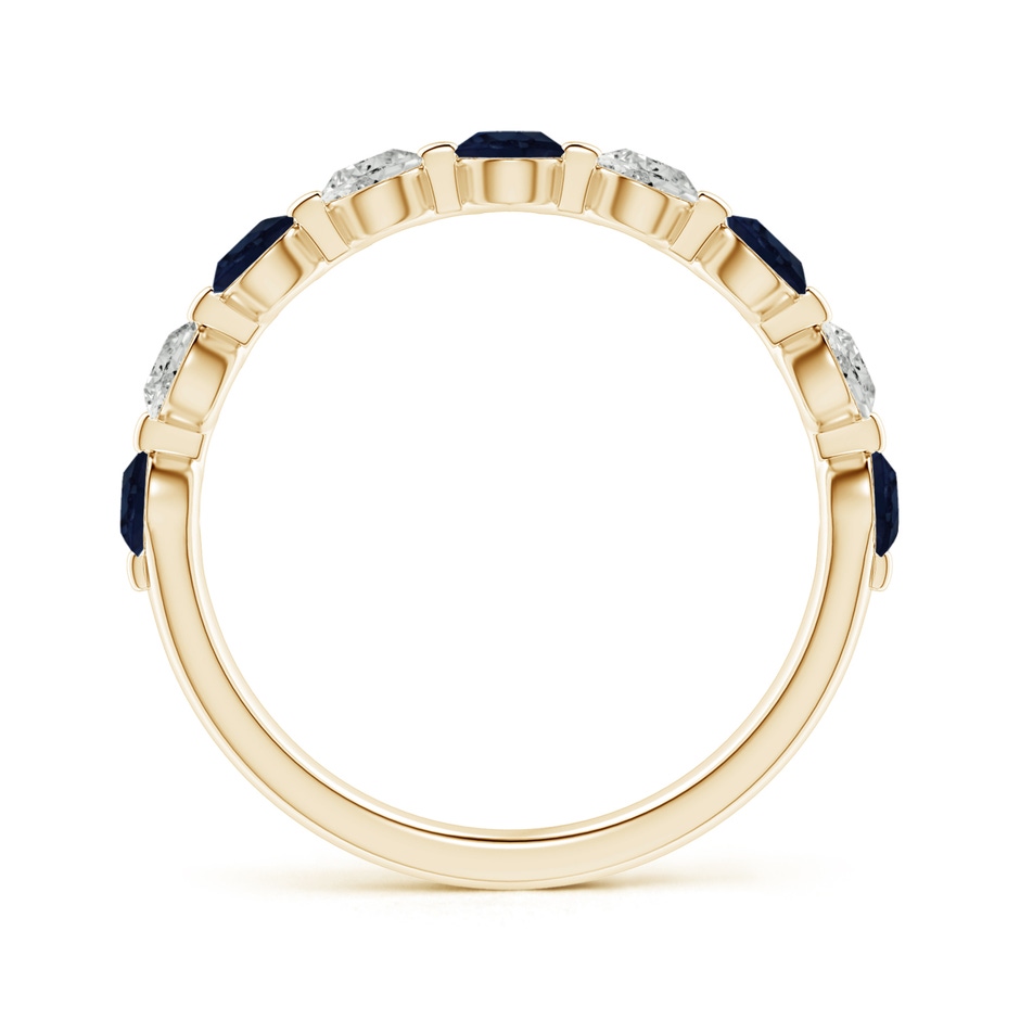 3mm A Floating Sapphire and Diamond Semi Eternity Wedding Band in Yellow Gold side-1