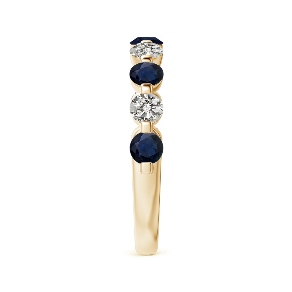 3mm A Floating Sapphire and Diamond Semi Eternity Wedding Band in Yellow Gold side-2