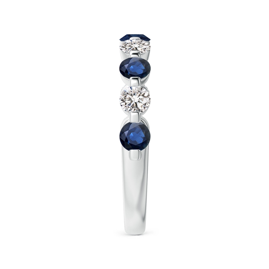 3mm AA Floating Sapphire and Diamond Semi Eternity Wedding Band in White Gold side-2