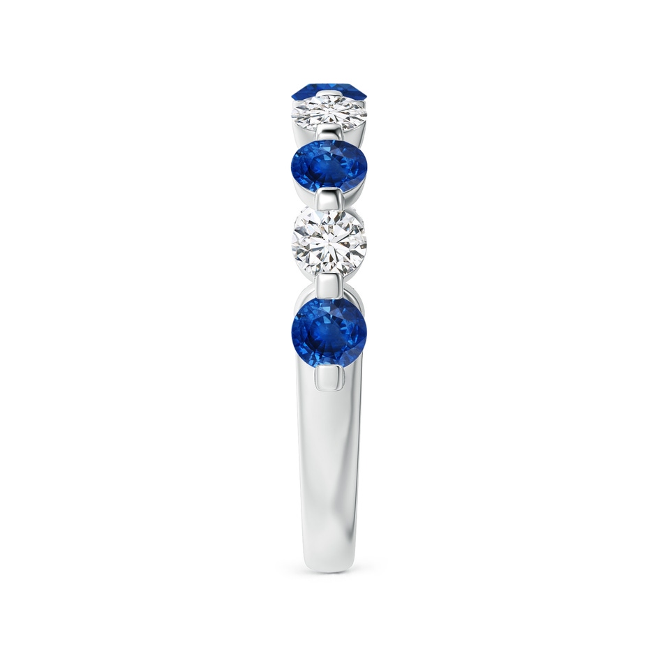 3mm AAA Floating Sapphire and Diamond Semi Eternity Wedding Band in P950 Platinum side-2