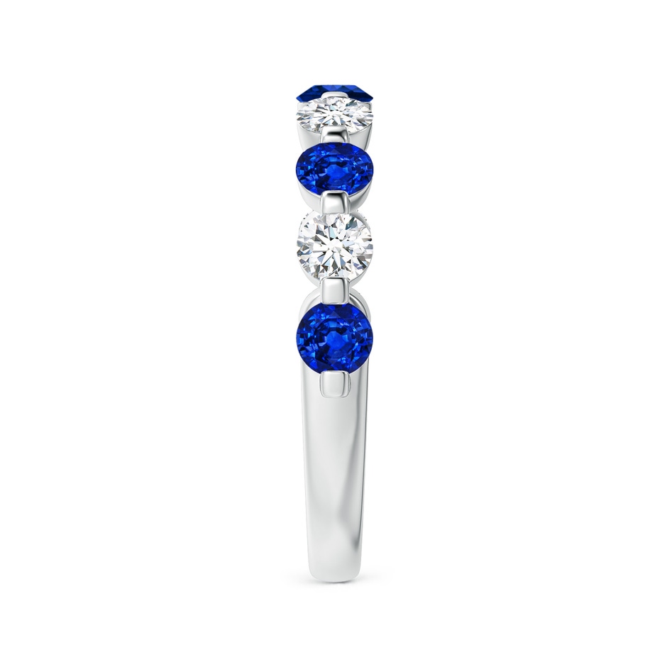 3mm AAAA Floating Sapphire and Diamond Semi Eternity Wedding Band in P950 Platinum side-2