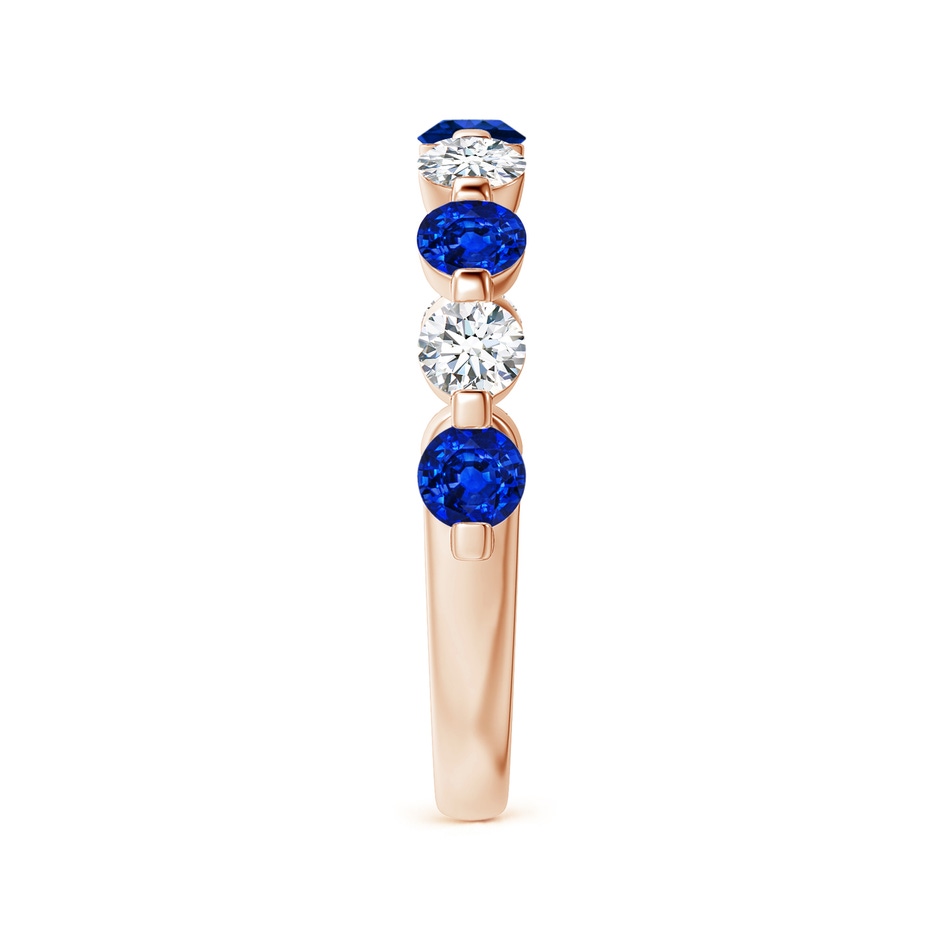 3mm AAAA Floating Sapphire and Diamond Semi Eternity Wedding Band in Rose Gold side-2