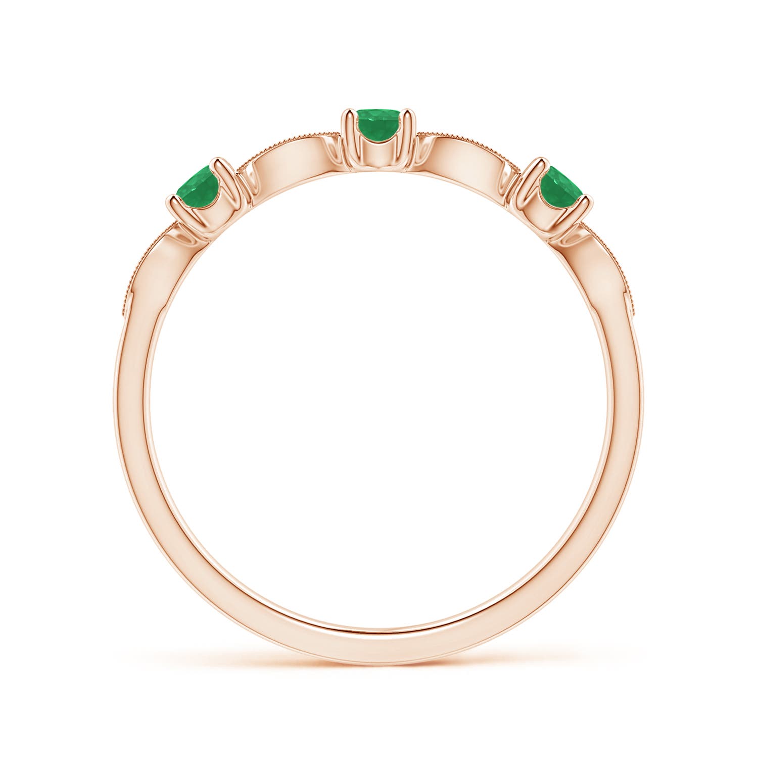 A - Emerald / 0.28 CT / 14 KT Rose Gold