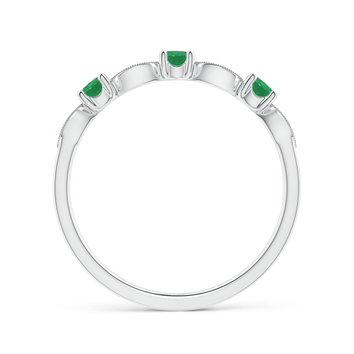 A - Emerald / 0.28 CT / 14 KT White Gold