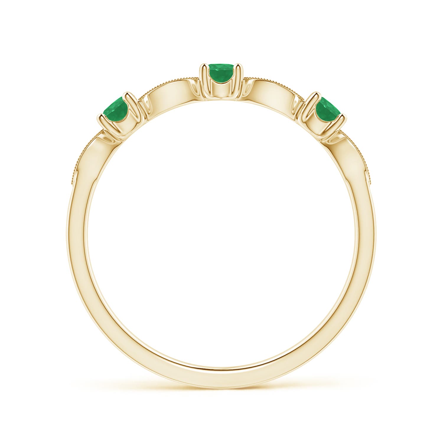 A - Emerald / 0.28 CT / 14 KT Yellow Gold