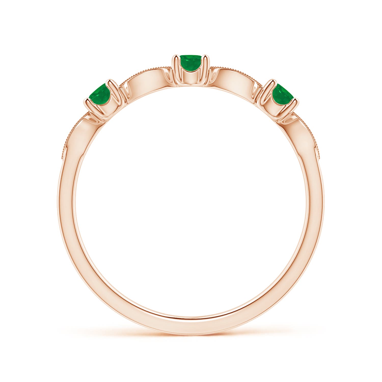 AA - Emerald / 0.28 CT / 14 KT Rose Gold