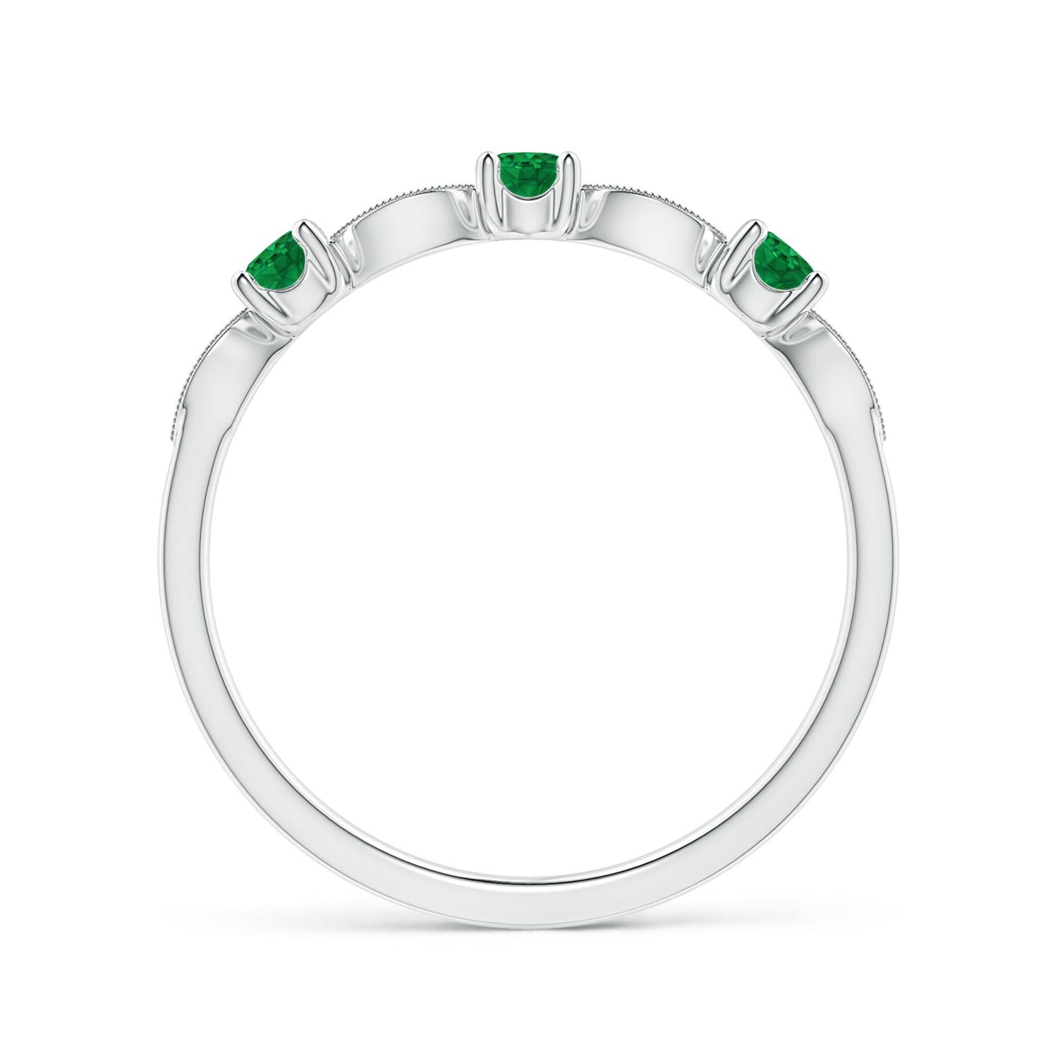 AAA - Emerald / 0.28 CT / 14 KT White Gold