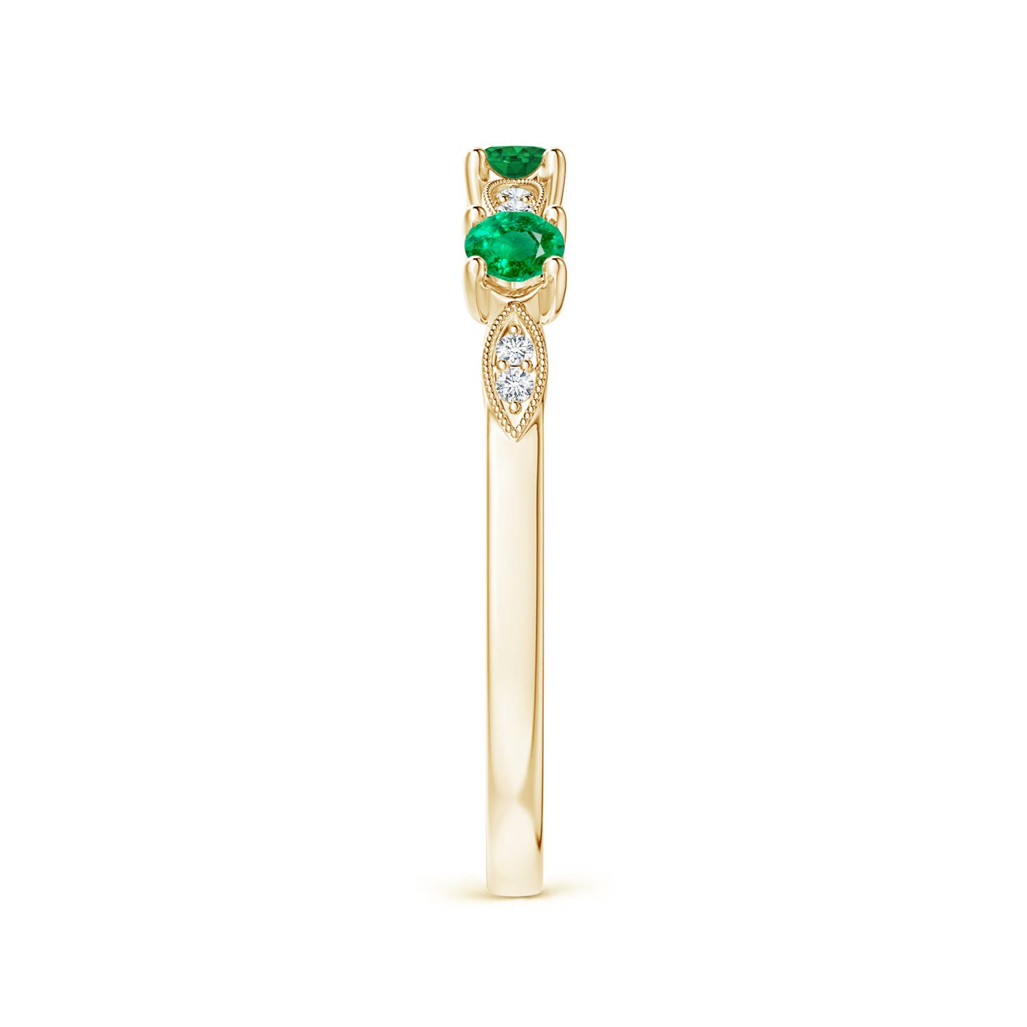 AAA - Emerald / 0.28 CT / 14 KT Yellow Gold