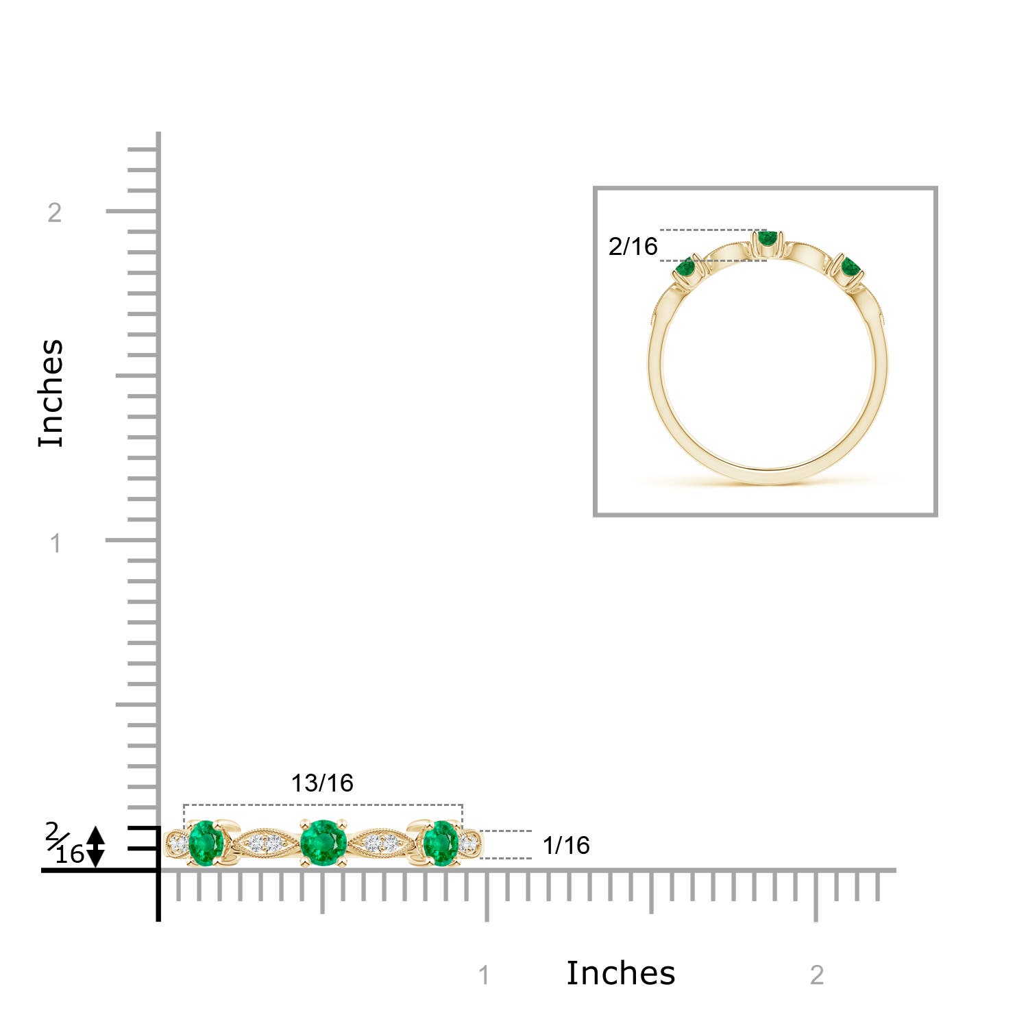 AAA - Emerald / 0.28 CT / 14 KT Yellow Gold